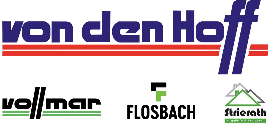 Logos der Von den Hoff Gruppe mit Tochterunternehmen Vollmar, Flosbach und Strierath